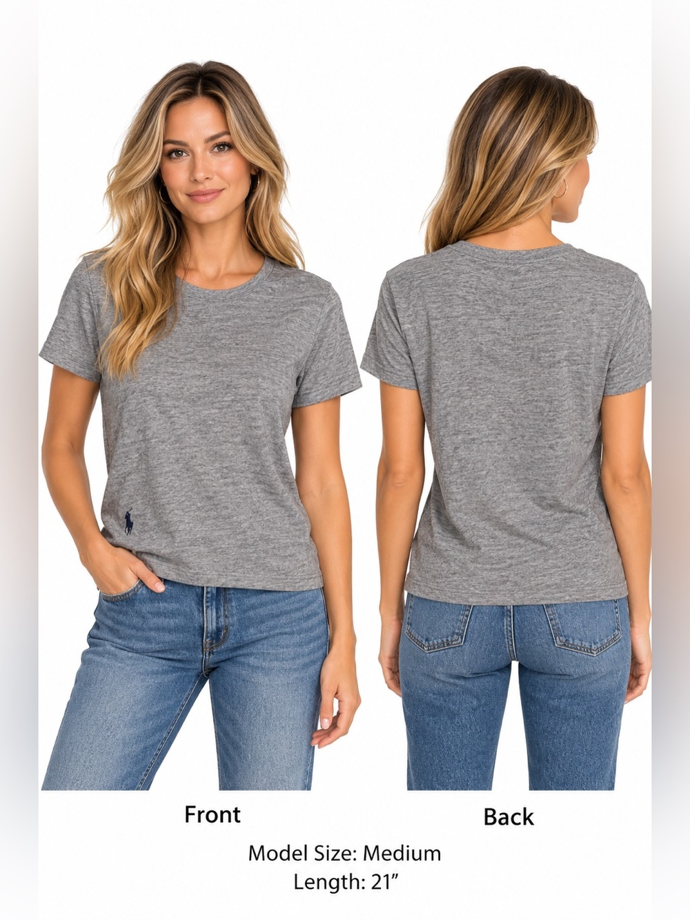 Polo Ralph Lauren Cotton Modal-Cotton Short Sleeve Tee Gray Medium